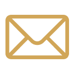 Gold envelope icon symbolizing email or messaging, commonly used to indicate contact via mail or to access inbox features.